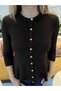 Knitted Cardigan with Flounces and Gold Buttons - 3
