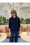Knitted Cardigan with Flounces and Gold Buttons