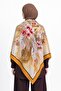 Floris Pattern Wool Cashmere Shoulder Shawl - 3