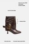 Hosa Bitter Brown Gold Buckle Detailed Women's Heeled Boots - 3