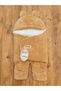 Openable Feet Brown Welsoft Winter Baby Blanket Swaddle and Sleeping Bag 0-6 Months – Soft Plush Swaddle with Ears - 8