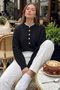 Half Buttoned Soft Textured Knitted Sweater Fhmmzr005 - 3