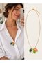 Solana Colorful Enamel Charm Detailed Necklace for Women Green - White