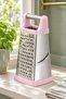 4-Face Steel Grater with Silicone Base, with Handle, Pink, 23 cm - 5