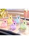 Night Glowing 5-Piece Rabbit Car Interior Glove Box and Rear View Mirror Ornament - 5