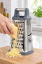 4-Face Steel Grater with Silicone Base, Handle, Gray, 23 cm - 4