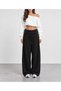Women's 100% Cotton Folded Waist Lace-Up Pocketed Loose Wide Leg Sweatpants - 8