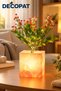 13×37×13cm Lighted Artificial Flower with Pink Pot Led Decorative Plant Desktop Night Light Home Office Ornament - 2