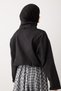 Black Jacket with Lace-Up Collar and Buttons - 4