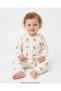 Baby Girl 6-9-12-18-24 Months Teddy Bear Printed Snap Fastener Seasonal 100% Cotton Nightgown Top and Bottom Pajama Set