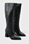 Women's Dereno Short Heeled Boots - Black-Leather - 2