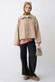 Beige Jacket with Lace-Up Collar and Buttons - 2