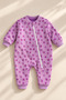Lavender Snowflake Patterned Baby Sleeping Bag |   Zippered Unisex Baby Kids Jumpsuit 1-8 Years - 2