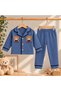 100% Cotton Teddy Bear Patterned Long Sleeve Buttoned Baby Boy Pajama Set - 2