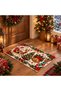 Modern Stylish New Year's Patterned Santa Claus Themed Non-Slip Base Washable Decorative Doormat