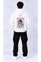 Palestine Printed Hooded Oversize Sweatshirt Black and White - 3