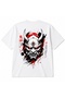 Cyber Oni Samurai Japanese Demon Mask Back Print Graphic T-Shirt