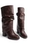 Women's Thermo Rubber Sole Heeled Detachable Bellows Gaiter Boots - 4