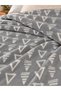 سلسلة هوم سيريز بطانية قطنية مزدوجة بنمط مثلث 200x220 سم - 3