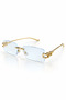 Bettiy Unisex Square Gold Framed Ultra Light Blue Block Glasses with Blue Light Filter - 6
