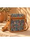 Cnt-6040 Tan Blue Paisley Patterned Tapestry Small Size Messenger Bag |   Eos Collective - 3