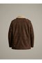 15300 Brown Nubuck Men's Coat with Fur Collar - 5