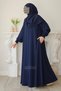 Ahsen Mevlana Ferace Shawl Gift Set Navy Blue - 7