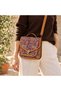 Cnt-6032 Tan Red Paisley Patterned Tapestry Messenger Bag with Handles |   Eos Collective - 2