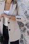Beige Premium Ribbed Detail Blazer - 3