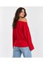 Women's Red Off Shoulder Blouse - 2