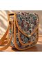 Cnt-6036 Tan Cream Paisley Patterned Tapestry Medium Size Messenger Bag |   Eos Collective - 4