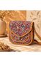 Cnt-6035 Tan Red Paisley Patterned Tapestry Medium Size Messenger Bag |   Eos Collective