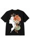 Blooming Soul Floral Woman Line Art Botanical Graphic T-Shirt