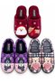 Women's House Slippers 3 Pieces Patterned Plush Insole Silent Sole Comfortable Winter Slippers Guest Dormitory House Slippers