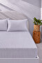 Cotton Satin 210 Tc(83 Threads) Striped Bed Sheet Set |   Lila