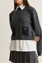 Women's Anthracite Shirt Garnished Denim Pocket Detailed Crew Neck Knitwear Sweater Tk261127 60286681 - 5