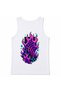 Neon Inferno Retro Pixel Flames & Checkered Vortex Graphic Tank Top - 2