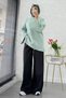 Premium Tok Textured Volan Sleeve Knitwear Sweater - Mint - 3
