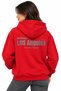 M1S20010 Losangeles Printed Hooded Women's Sweatshirt Red - 2