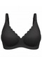 Seamless Wave Edge Bralet - Laser Cut Seamless Underwire-Free Bra with Adjustable Straps - Black - 2