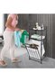 3-Tier Storage Rack, Metal Laundry Organiser Black - 2