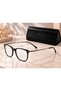 S.Black / Stripe Brown Rectangular Acetate Eyeglass Frame