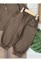 Gabardine Bohemian Shirt Collar Top, Loose-Fit Trousers and Hat Detailed 3-Piece Baby Boy Set - 2