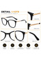 Black & Gold Geometric Acetate Eyeglass Frame - 7