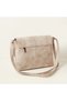 Women's Oiled Leather Ivory Medium Size Multi-Pocket Postman Shoulder Bag Daily Bag - 2