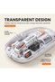 Transparent Dual-Mode Wireless Mouse - 2.4G + Bluetooth Silent Rechargeable Office Mouse with Type-C & Power Indicator - White - 6