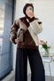 Premium V-Neck Diamond Pattern Knit Sweater - Bitter Brown - 6