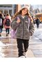 Girls Boys Plush Cardigan Hooded Zippered Pocketed Smoked Winter Jacket 8-13 Years Old Manifest - 6