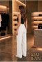 White High-Waisted Women's Palazzo Denim Pants Stretchy Wide-Leg - 3