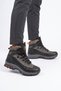Black-Smoked Lace-Up Zippered Non-Slip Sole Men's Outdoor Trekking Boots 2115